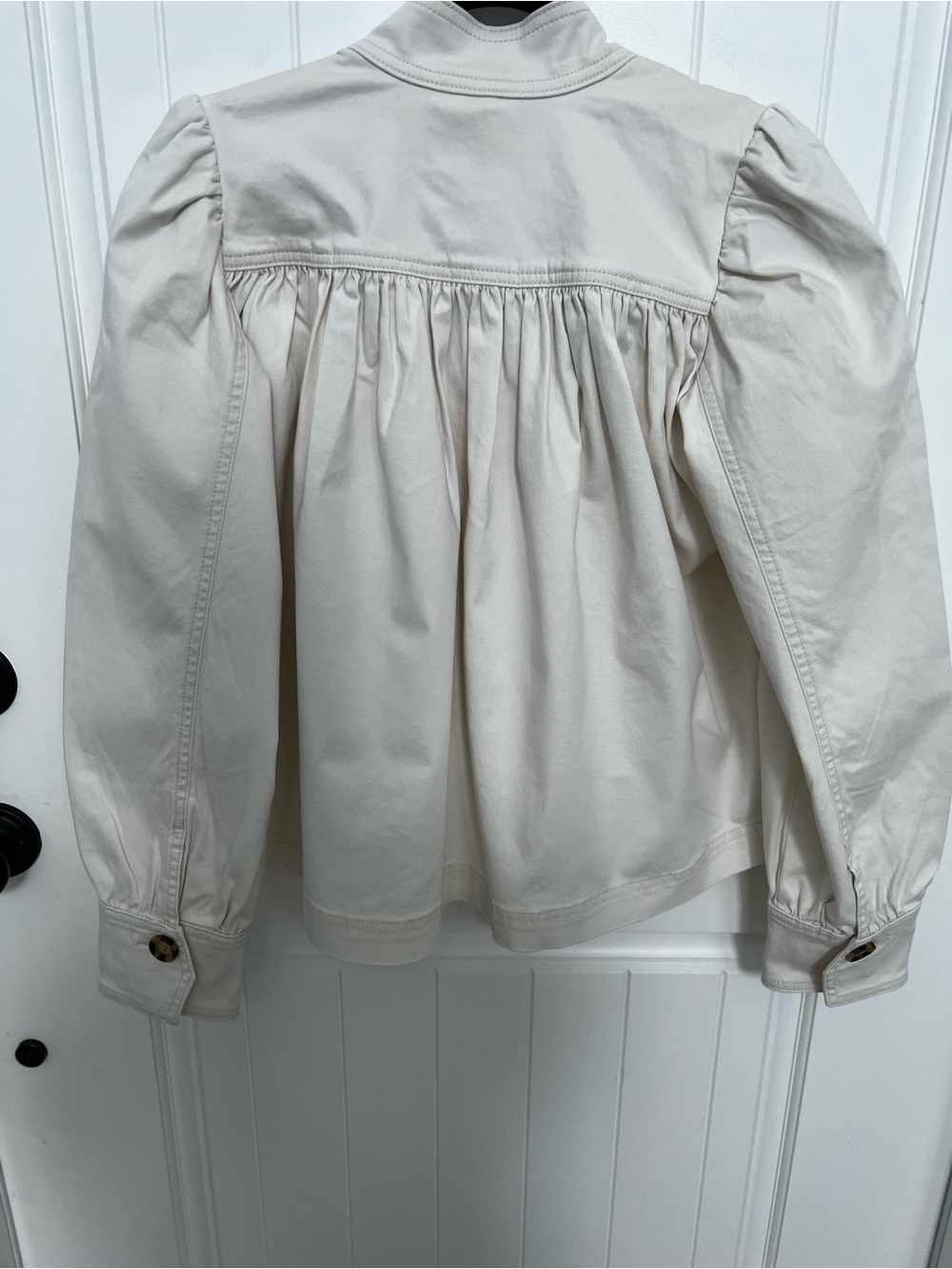Scoop Button Front Swing Jacket/Top-Cream - Picture 6 of 11